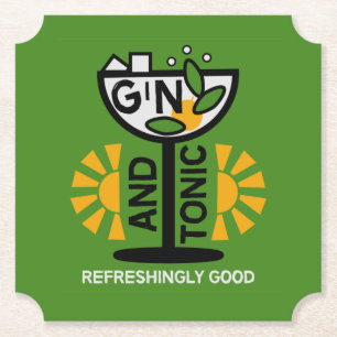 Porta-copo De Papel Vintage Gin E Tonic Art