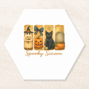 Porta-copo De Papel Vintage Halloween Spooky Season, floral fantasma f