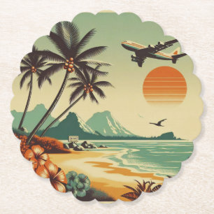 Porta-copo De Papel Vintage Hawaii/Tropical