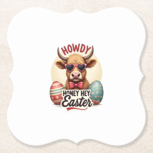 Porta-copo De Papel Vintage Howdy Honey Páscoa Vaca Highland Fofa Bunn