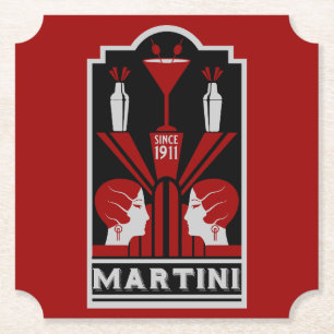 Porta-copo De Papel Vintage Martini Art Deco