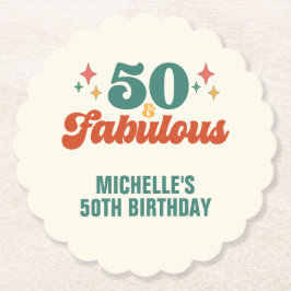 Porta-copo De Papel Vintage Retro 50 And Fabulous Birthday