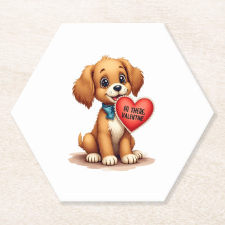 Porta-copo De Papel Vintage Retro Valentine's Day Puppy Dog Valentine 
