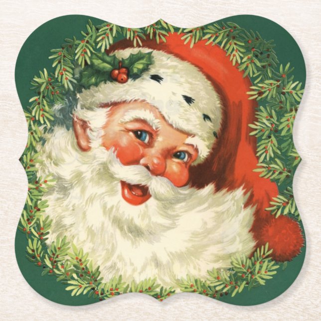 Porta-copo De Papel Vintage Santa Clause (Frente)