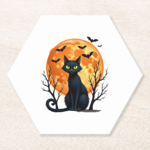 Porta-copo De Papel Vintage Scary Christmas Cat Costume Retro Cat Moon