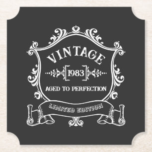 Porta-copo De Papel Vintage Year Aged to Perfected Birth Year (Idade d