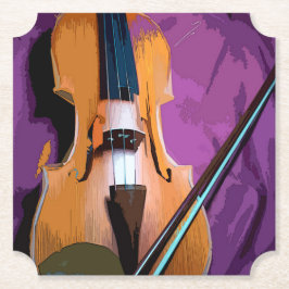 Porta-copo De Papel Violino Elegante na Seda Roxa, Porta copos Formata