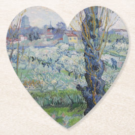 Porta-copo De Papel Vistas de Van Gogh sobre as Pomares Flores de Arle