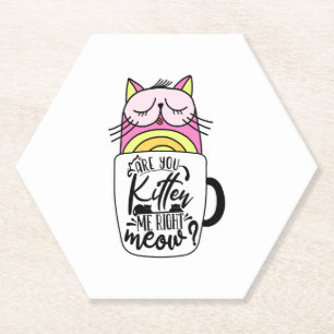 Porta-copo De Papel Você Está Brincando Comigo Agora Café Do Gato Louc