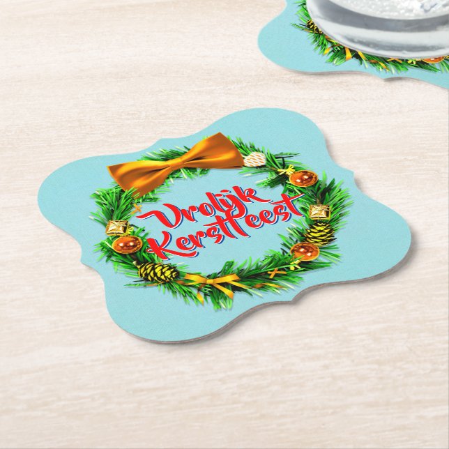 Porta-copo De Papel Vrolijk Kerstfeest Dutch Feliz Natal (Angular)