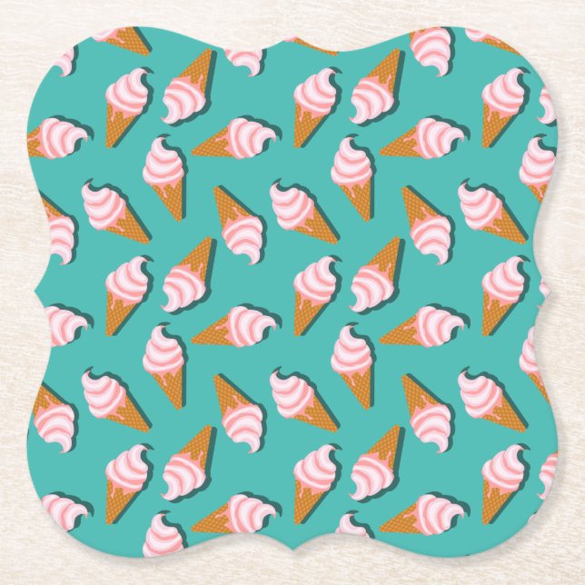 Porta-copo De Papel Waffle cones ice cream and frozen yogurt pattern (Frente)