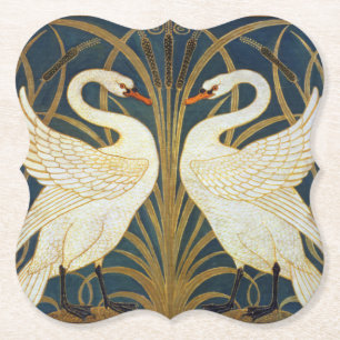 Porta-copo De Papel Walter Crane Cisne Vintage e Íris Art Nouveau