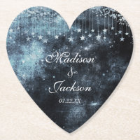 Watercolor Starry Night Celestial Casamento Monogr