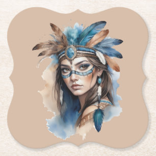 Porta-copo De Papel Watercolor Tribal Beauty: Espírito da Arte Boêmia