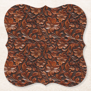 Porta-copo De Papel Western Cowgirl Brown Floral