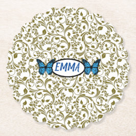 Porta-copo De Papel Wild Romantic Field Blue butterflies