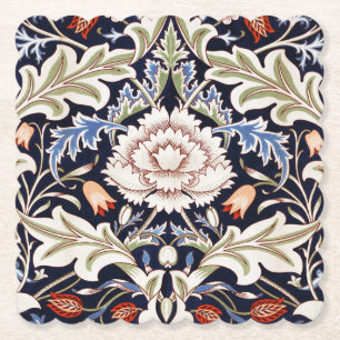 Porta-copo De Papel William Morris Vintage Flores de Padrão Floral Azu