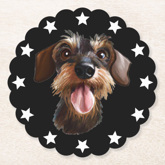 Porta-copo De Papel Wirehaired Dachshund (Frente)