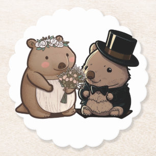 Porta-copo De Papel Wombat Wedding