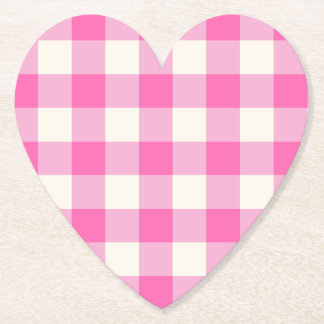 Porta-copo De Papel Xadrez de Cottagecore Rosa Gingham