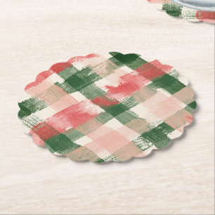 Porta-copo De Papel Xadrez Rosa Vermelho Verde Xadrez Branco Listras A