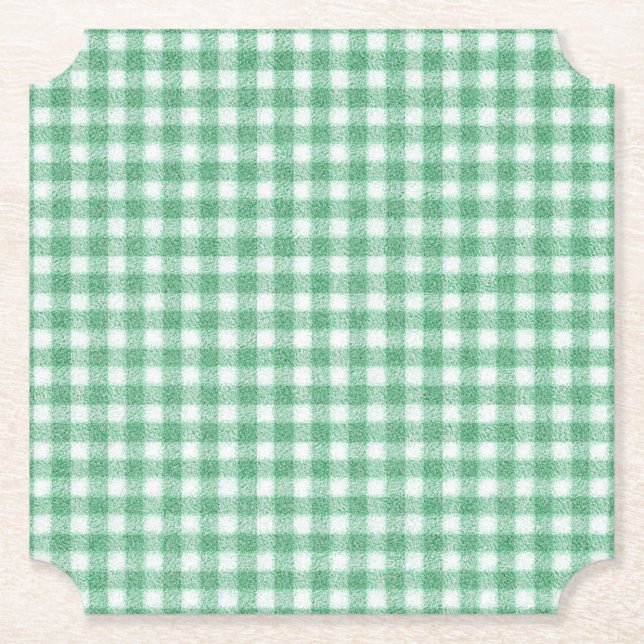 Porta-copo De Papel Xadrez Verde Menta Infantil  (Frente)