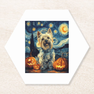 Porta-copo De Papel Yorkshire terrier Yorkie Dog de van gogh starry ni