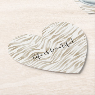 Porta-copo De Papel Zen Cream White Ccoa Castanho Zebra