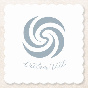 Porta-copo De Papel Zen Espiral Vintage Mineral Azul com Texto Persona
