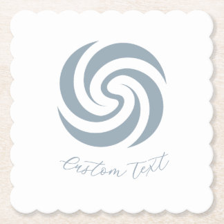 Porta-copo De Papel Zen Espiral Vintage Mineral Azul com Texto Persona