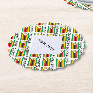 Porta-copo De Papel Zimbabwe Bandeira do Zimbábue Personalizada Preta 