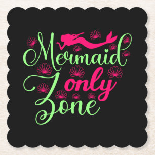 Porta-copo De Papel Zona Somente Sereia de Rosa Quente e Neon Verde