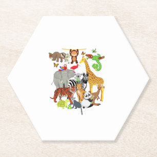 Porta-copo De Papel Zoo Animais de Festa de aniversário Selvagem Zoo D