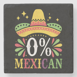Porta-copo De Pedra 0% Mexicano Zero Por Cento Engraçado Cinco De Maio