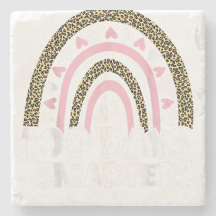 Porta-copo De Pedra 100 Dias Mais Inteligentes Feliz 100º Dia Do Arco-