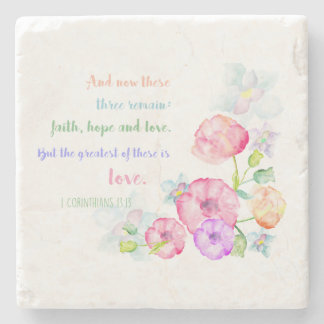 Porta-copo De Pedra 1 corintianos 13:13 Bíblia de amor Verso