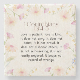 Porta-copo De Pedra 1 Corintianos 13:4-5 Bíblia Cristã Versa Arte