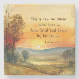 Porta-copo De Pedra 1 João 3:16 Jesus pôs sua vida para nós Bíblia