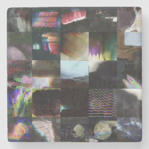 Porta-copo De Pedra 1FB1F9F4 Arte Mosaico Abstrato Glitch Cyberpunk