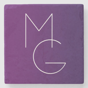Porta-copo De Pedra 2 iniciais modernas   profundamente - Ombre subtil