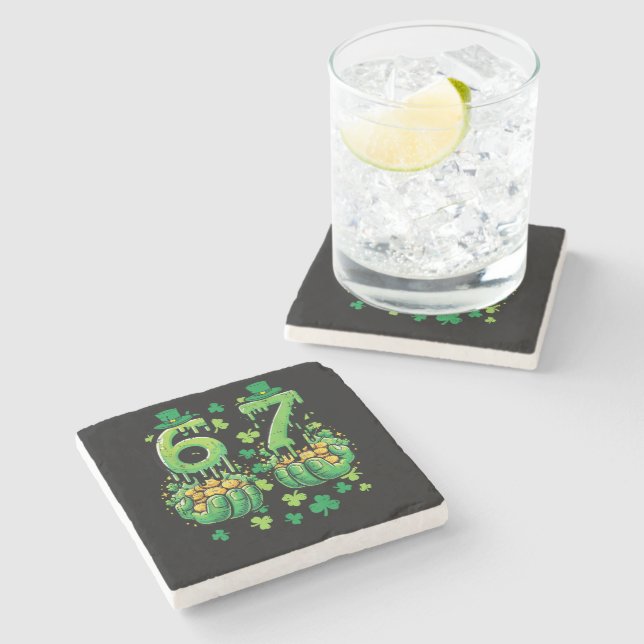 Porta-copo De Pedra 6 7 St Patricks Day (Lateral)