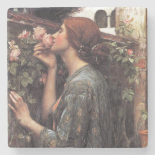 Porta-copo De Pedra A Alma da Rosa (por John William Waterhouse)