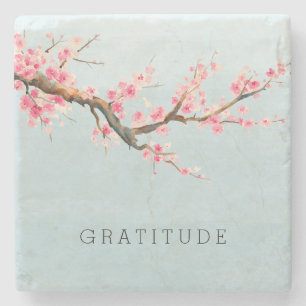Porta-copo De Pedra A flor de cerejeira floresce a gratitude