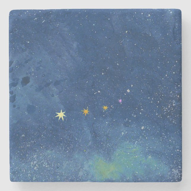 Porta-copo De Pedra A ilustração do céu estrelado (Frente)