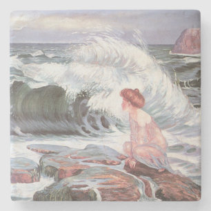 Porta-copo De Pedra A mulher e a onda (por Frantisek Kupka)