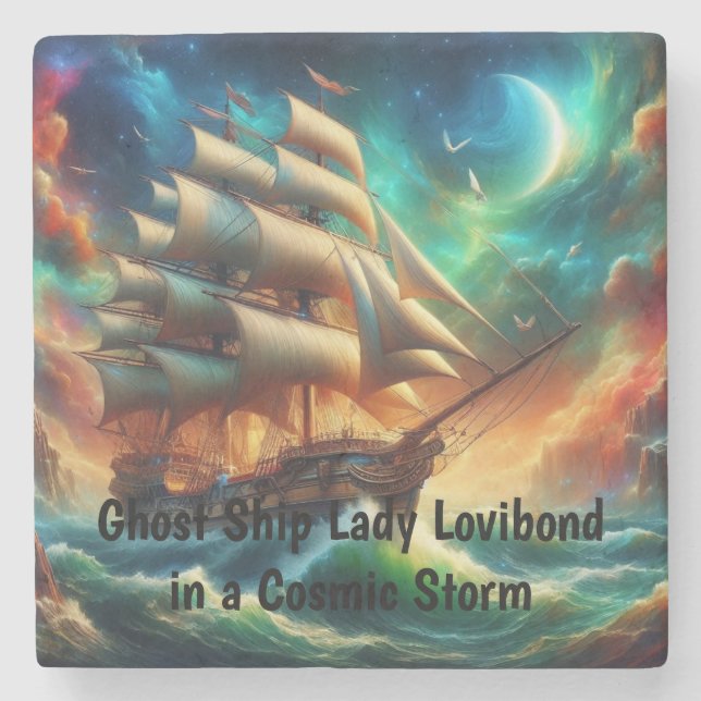 Porta-copo De Pedra A nave fantasma Lady Lovibond em uma tempestade có (Frente)
