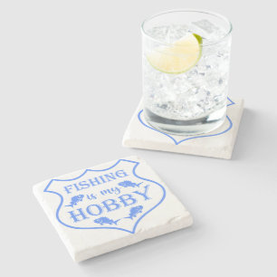 Porta-copo De Pedra A pesca é a minha citação do escudo hobby na crist