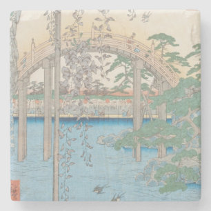 Porta-copo De Pedra A ponte com glicínias ou Kameido Tenjin