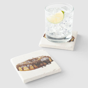 Porta-copo De Pedra A rosquinha decadente do SlipperyJoe cobria espess