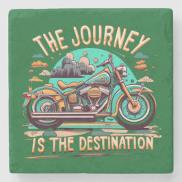 Porta-copo De Pedra A Viagem É O Destino: Moto Vintage